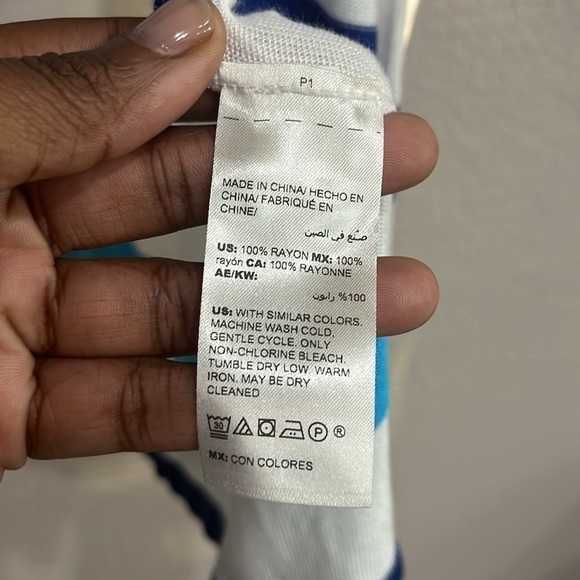 Chico’s ZENERGY Striped Cardigan Blue White 3/4 Sleeves Chico’s Size 2/Large - Picture 9 of 12